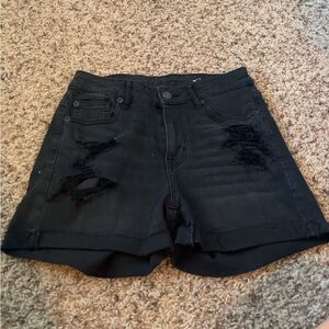 American Eagle Outfitters Black Distressed Shorts